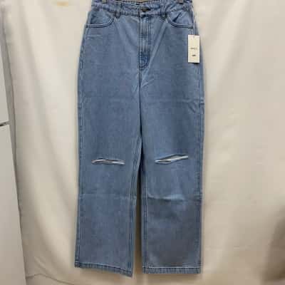 RVCA Women's Ripped Denim Pants Size 30 Blue RRP$100