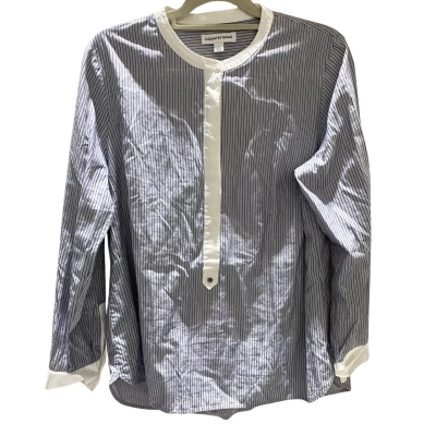 Country Road Womens  Size L Grandpa Style Long Sleeve Shirt Black  / Grey 