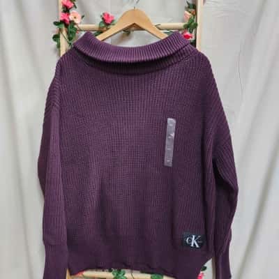 Calvin Klein Jeans Plum Purple Knit Sweater Size M