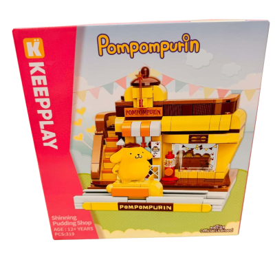 Keeppley Pompompurin Shinning Pudding Shop Building Block Set – Sanrio Street View Series (K20810)