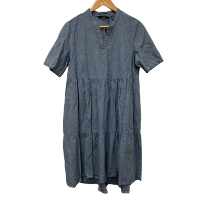 Vero Moda Medium Blue Denim Paulina 2/4 Tiered Tunic Dress Size M