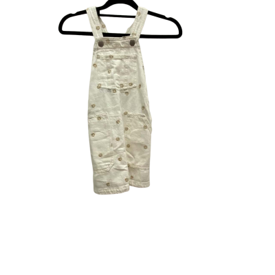 BNWT Cotton On Kids Denim Pinafore Size 6 Floral Gold Embroidery/Off White  RRP $49.99