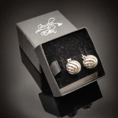 Show Stoppers Silver 925 Swirl Earrings Called "Choreography" From France 1cm Diameter