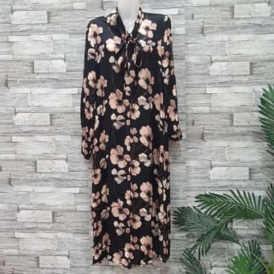 Cable Melbourne Womens  Size XS Midi Dress Black  / Floral 