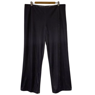 Didier Parakian Womens  Size 46 Wide Leg Pants Shiny Charcoal