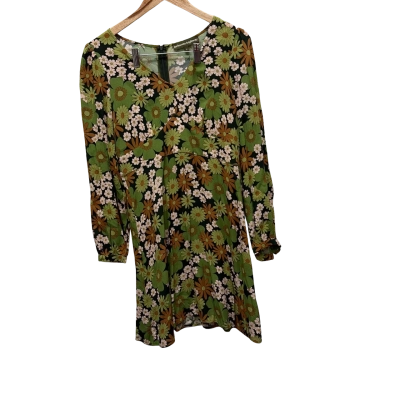 Princess Highway Womens  Size 8 Floral Dress Black  / Cream / Green 