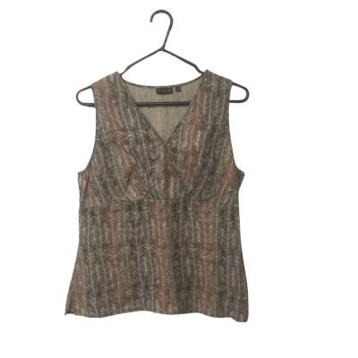 Women’s Colorado Size M Sleeveless Linen Top Cream  / Brown / Black /Red /Pattern