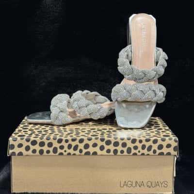 Laguna Quays Womens Silver bejewelled Sandals Size 36
