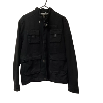 Mens Lee Size L  Black  / Grey / White  Denim Jacket 
