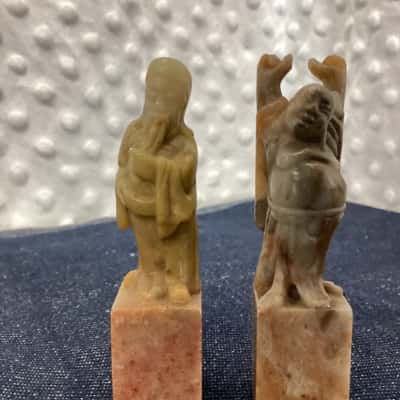 Vintage Stone Carved Chinese Figure Stamp