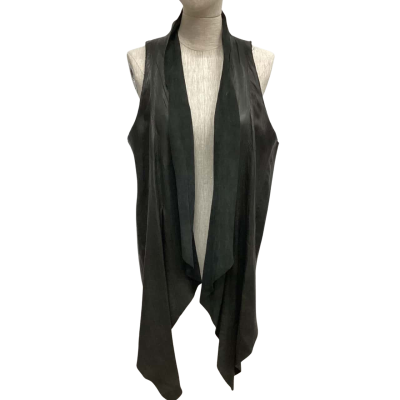 RAW by RAW Italian Leather Hand Crafted  Size 3 Vest Jacket Black  