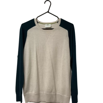 Men’s Kathmandu Size 12 Cream / Green Crew Neck Jumper