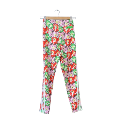 Adidas Size S Leggings Floral / Multicoloured / Pattern / White 