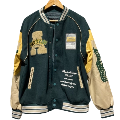  Y2K Womens Size M oversized Varsity Bomber Jacket 