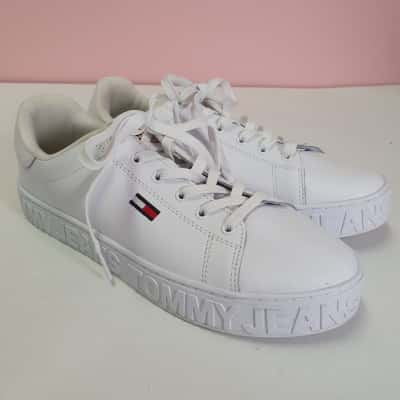 Tommy Jeans Unisex Size 41 Cool Trainer Leather Sneakers White 