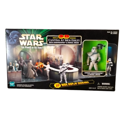 Star Wars - The Power of the Force. Cantina at Mos Eisley with Sandtrooper & Patrol Droid 1998 by Hasbro.