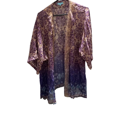 Blue Illusion Womens  Size M Brown Silk Lightweight Overtop 