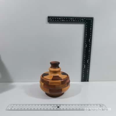 Wooden Sugar Bowl and Lid 