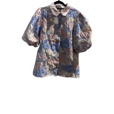  Chasing Kate ST Frock Womens  Size 10 Short Sleeve Blue / Lilac Organza Lavish Shirt