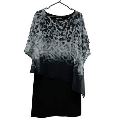  Womens  Size L Cocktail Dress / Midi Dress / Short Sleeve Dress  Animal print / Black  / Grey / Multicoloured 