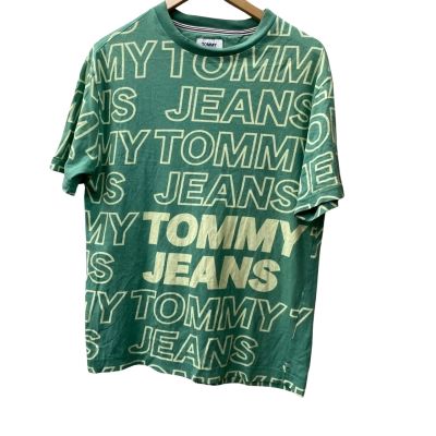 Tommy Jeans Mens  Size S Short Sleeve T-shirt Cream / Green 