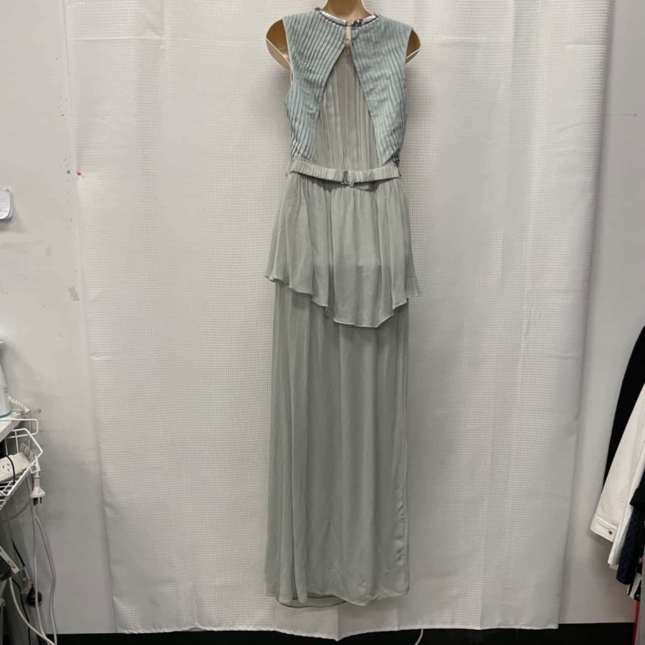 Sass & Bide 'Parallel Pleats' Long Dress | Pale green | Size 10(s)