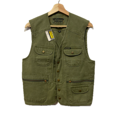 Gin Emey Unisex Fishing Jacket/Vest Size L Green 