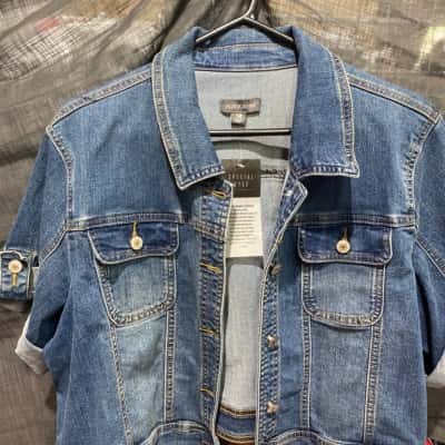 Autograph Womens Cropped Jacket Blue Denim
