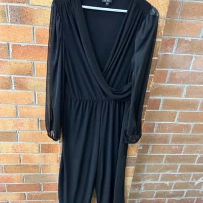 Nicole Miller Womens  Size L Jumpsuit Black  