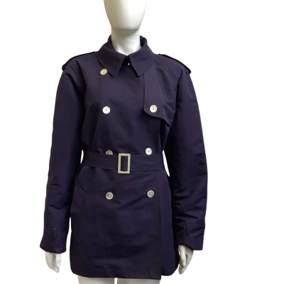 Ralph Lauren Womens  Label Size XL Double Breasted Trench Coat Navy