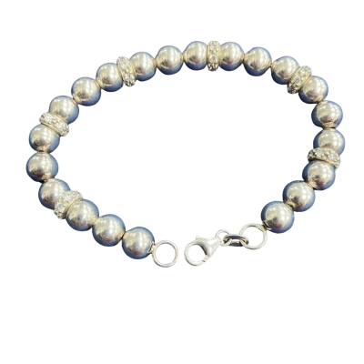 Prouds the Jewellers Womens Stirling silver 18cmBeaded Bracelet 