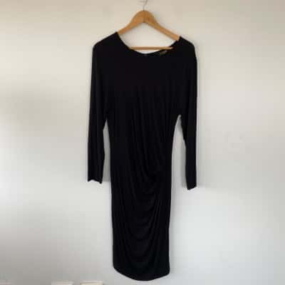 Lipsy London Black Long Sleeve Midi Dress Size 20
