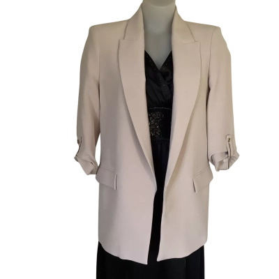  BNWT* Zara   Open Front Cream Blazer.  Size EU Small 