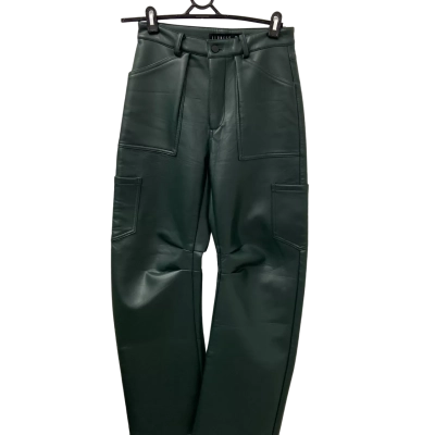 Lioness Womens  Size XS PU Straight Pants Olive 