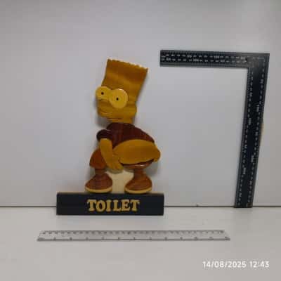 Home Toilet Signage Bart Simpson Wooden 