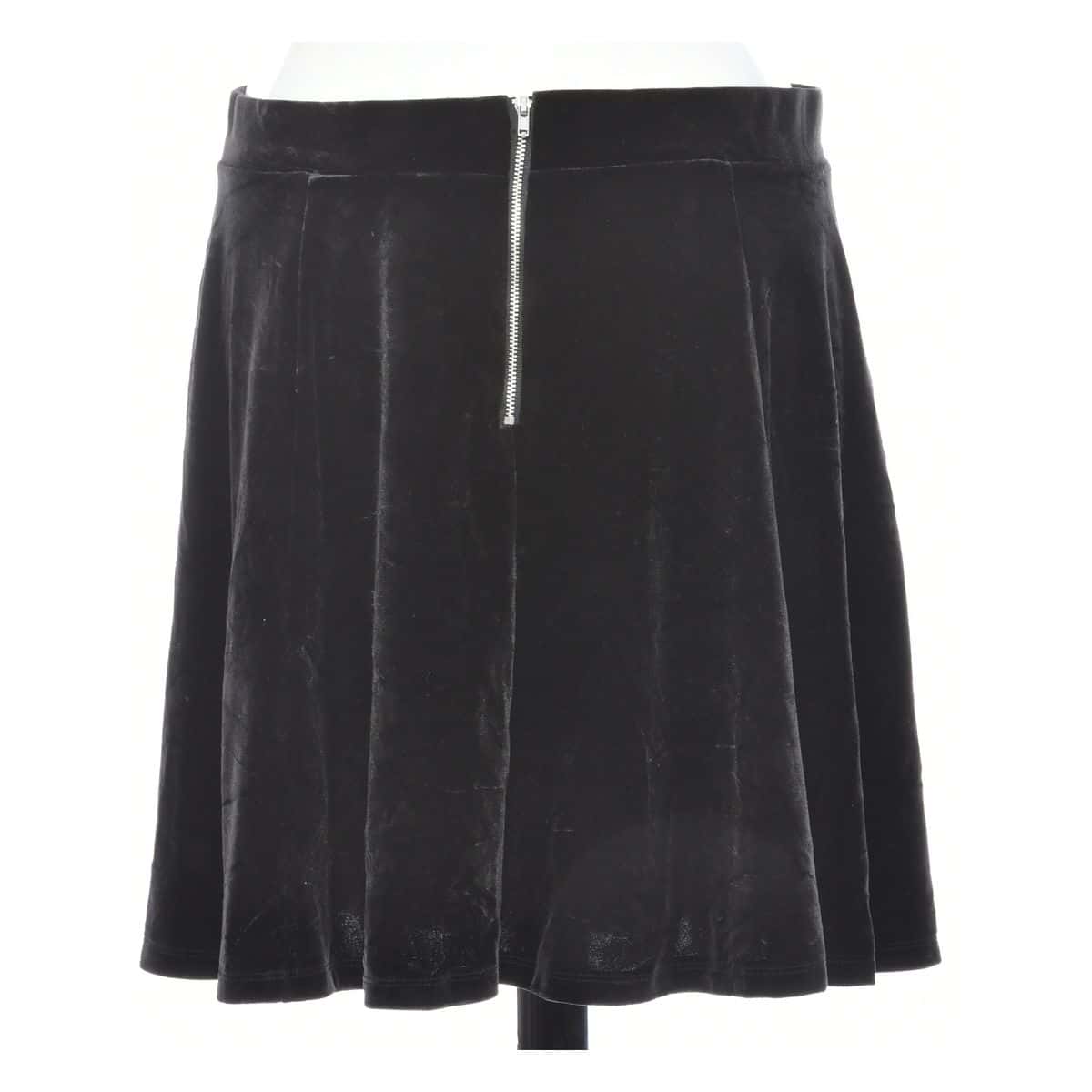 H&M Womens Size L Velvet Mini Skirt Black (s)