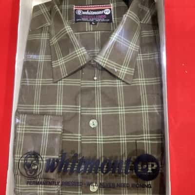 1970’s Vintage Whitmont PP “Caballeros” men’s L/S Khaki/Green checked shirt, size L 