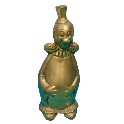 Vintage Whimsicle Brass Clown Piggy Bank 