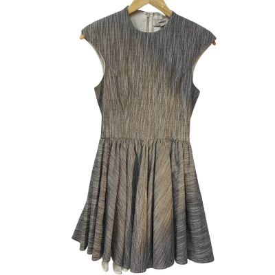 Cameo Womens  Size S Pleated Dress Black  / Striped / White 