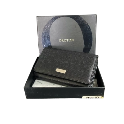 Oroton Women's French Purse in Box Black  