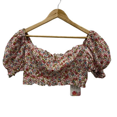 Dotti Women's Size 10 100% Cotton Cropped Top Floral / Multicoloured RRP$70