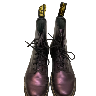 women’s Dr Martens metallic purple  boots