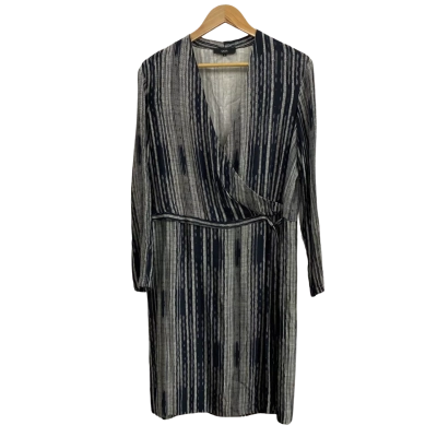 Saba Womens  Size 14 Striped Long Sleeve Wrap Dress 