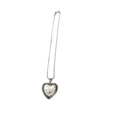 925 Silver Necklace With Siam 925 Sterling Silver Engraved Love-heart Locket