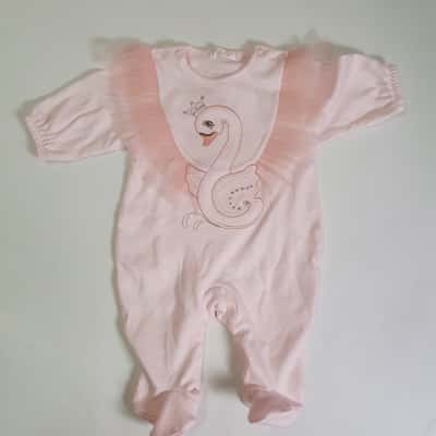  Sofija Baby's Size 0000 Onesie With Swan Pink - New With Tags