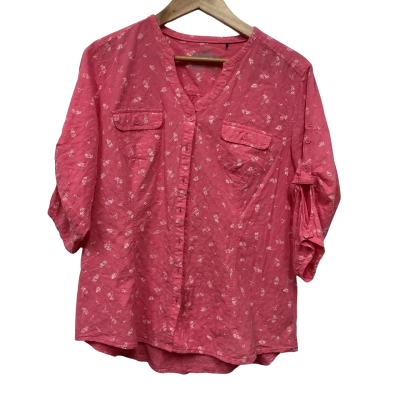 Kathmandu Womens Size 14 3/4 Sleeve Shirt Pink  