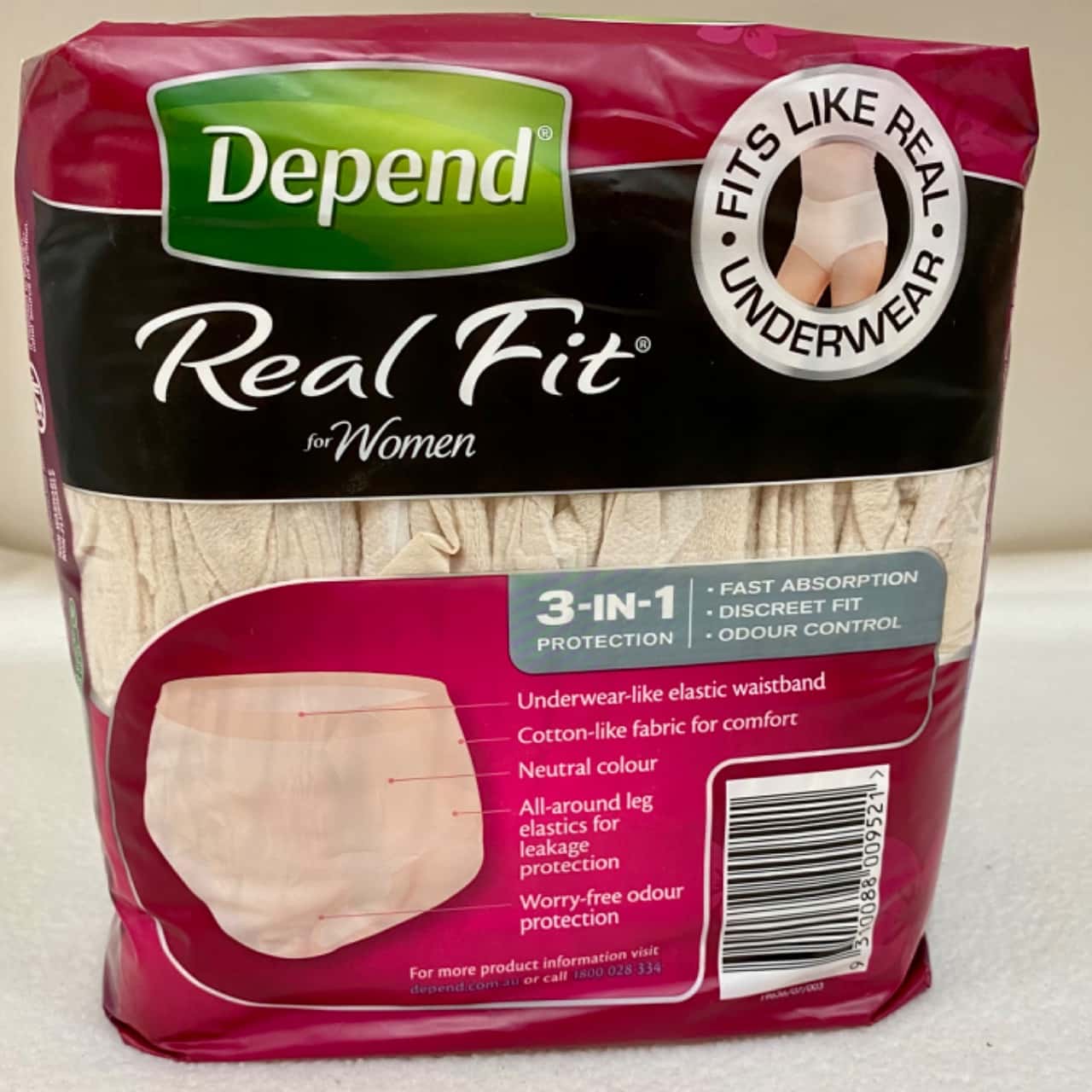 Depend Real Fit 3 in 1 Regular Underwear Large 8 Pack(s) - New With ...