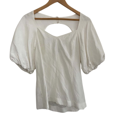 Country Road Womens  Size 10 Short Sleeve Top White 
