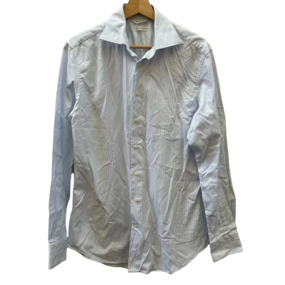 Suit Supply Mens Size 39 Blue Striped Shirt