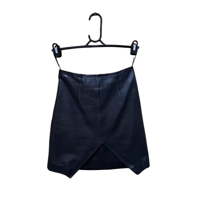 Kookai Womens Size 34 Black Leather Skirt